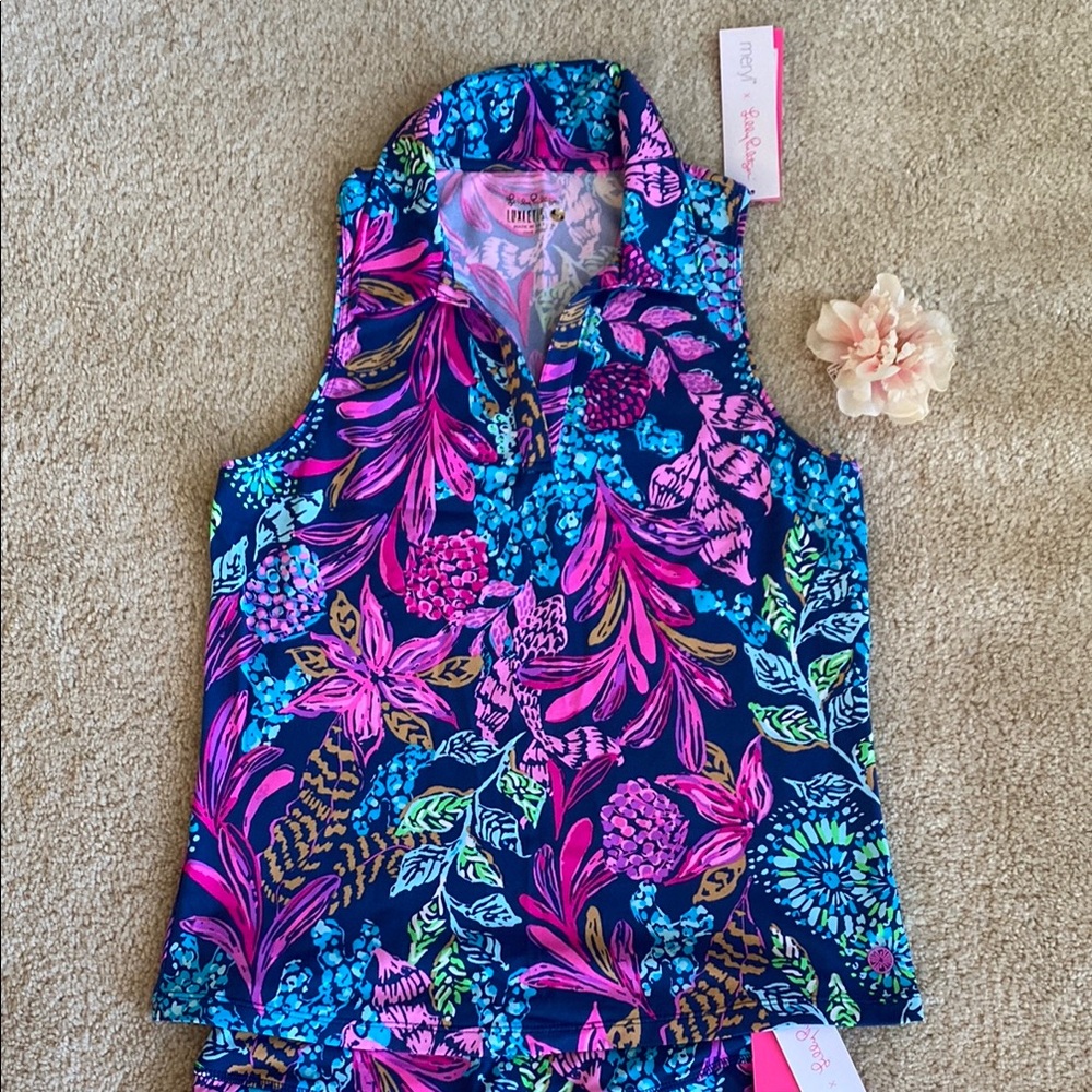 Lilly Pulitzer Vibrant Floral Sleeveless Luxletic top, S, NWT